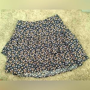Abercrombie & Fitch Navy Floral Tiered Skirt
